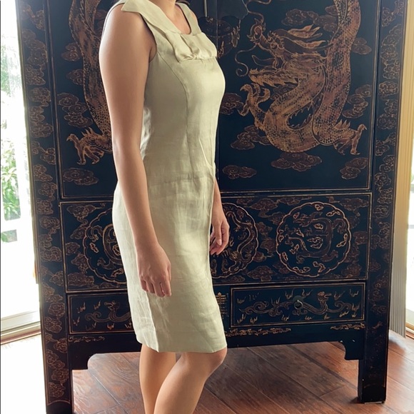 Giorgio Armani Linen Bow OrganzaFlattering Dress 8 - Picture 10 of 13